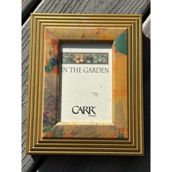Vintage Carr Frame In the Garden Gold and Rose color Cottage Cottagecore - Picture 1 of 8